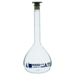 LabGlass Volumetric Flask with Stopper 1000ml Class &#x27;A&#x27; 24/29 Pack of 2