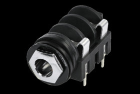 6.35 mm jack panel socket, 2 pole (mono), solder connection, PA, NMJ4HCD2