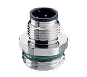 Złącze panelowe M12 męskie 4-pinowe do montażu przedniego przewód złożony gwint boczny obudowany M16x1.5 RSFM 4/0,5 M