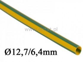 Koszulka termokurczliwa 12,7/6.4 żólto- zielona