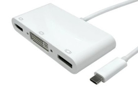 Adapter, do wyświetlaczy: 1, USB C, USB 3.1, DisplayPort, HDMI, VGA