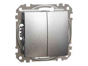 SEDNA DESIGN & ELEMENTS Wyłącznik podwójny świecznikowy szczotkowane aluminium SDD170105 SCHNEIDER ELECTRIC