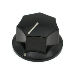 Gałka z kołnierzem do potencjometru na oś 6mm - 33x17mm - z bakelitu, czarna