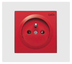 Vestra Gniazdo pojedyncze DATA bez ramki podtynkowe IP20 czerwony 3842-10