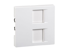 MERTEN Płytka czołowa 2 podwójna do gniazda modułowego z osłoną B.A.S.M biała MTN4562-0325 SCHNEIDER ELECTRIC