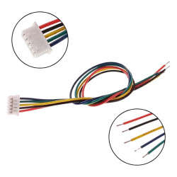 Gniazdo Micro JST z przewodem 150mm - 5 PIN raster 1.25 - MCX - żeński (female)