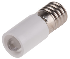 Lampka kontrolna Biały 24V ac/dc E10 LED średnica 10mm długość 25.25mm