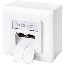 Renkforce RF-4697900 Network outlet Surface-mount CAT 6 2 ports Pure white