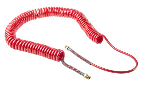 Przewód pneumatyczny spiralny długość 6m średnica zew: 8mm średnica wew: 5mm RS PRO BSPT 1/4&#148; męskie Poliuretan