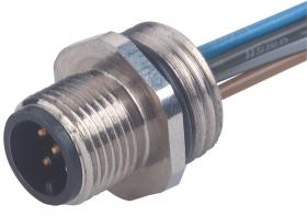 ELST 512PG9 Au wtyk do wbudowania, gwint montażowy PG9, wyprowadzone przewody 0,2m, styki złocone, Hirschmann, 932878100, 932 87