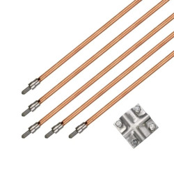 Uziom kompletny kuty pomiedziowany / miedziowany St/Cu powłoka 250um Cu 14,2 mm 7,5m