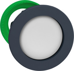 Pushbutton, unlabeled, unlit, groping, waistband round, white, front ring dark gray, mounting Ø 30.5 mm, ZB5FA16