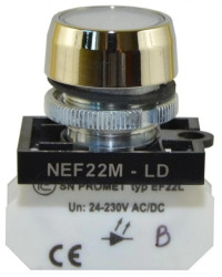 Lampka NEF22 metalowa płaska biała W0-LD-NEF22MLD B