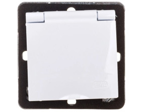 IMPRESJA Gniazdo bryzgoszczelne z/u IP44 klapka biała GPH-1YZ/m/00/w