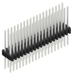 Pin header, 38 pole, pitch 1.27 mm, straight, black, 10061670