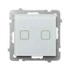 SONATA TOUCH Łącznik dotykowy dwugrupowy świecznikowy z podświetleniem + Wi-Fi białe szkło szronione ŁPDT-2RS/m/78