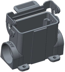Housing, size HA10, die-cast aluminum, M20, angled, clip locking, IP65, T1619101120-000