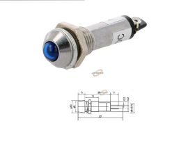 KONTROLKA LED 12VDC NIEBIESKA fi 8.2mm IP40 WYPUKŁA