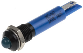 Lampka kontrolna do montażu panelowego 12V dc, niebieska 8mm LED Końcówka lutownicza RS PRO