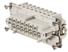 Socket contact insert, 6, 8 pole, equipped, tension clamp connection, with PE contact, 1967240000