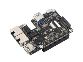 Waveshare PCIe To USB 3.2 Gen1 / 2.5G ETH / M.2 NVMe Adapter For Raspberry Pi 5, Supports NVMe Protocol M.2 Solid State Drive, E