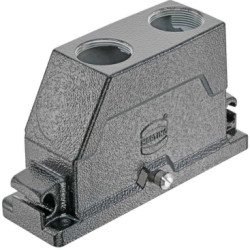 Grommet housing, size 24B, die-cast aluminum, 2 x M32, straight, central locking, IP65/IP68/IP6K9K, 19405241485