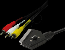 CA1029 Audio/Video cable, Scart/M to 3x RCA/M, black, 2 m