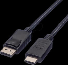 11455781 DisplayPort cable, 1080p, 60 Hz, black, 2 m