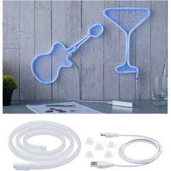 Paulmann 70564 LED Strip 1m Bendable Blue Neon USB Powered Easy Mount