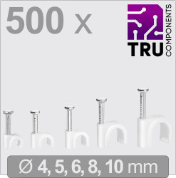 Haczyki z tworzywa sztucznego TRU COMPONENTS T24CA129 TC-13448468, 2 do 10 mm, 500 szt.