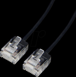 21154465 Patchkabel, Cat.6a, UTP, slim, black, 5 m
