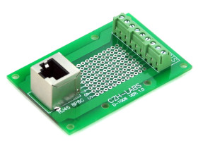 CZH-LABS RJ45 8P8C Vertical Shielded Jack Breakout Board, Terminal Block, Connector.