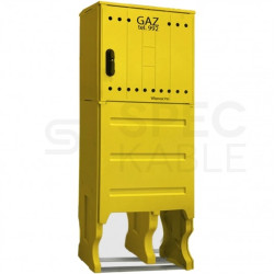 Skrzynka szafka gazowa z fundamentem żółta + monozłącze na niskie ciśnienie 1590x600x250mm INCOBEX