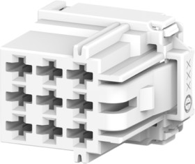 Socket, unequipped, 9 pole, straight, 3 rows, natural, 7-968971-1