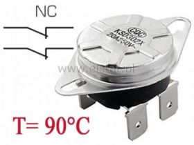 Termiczny wyłącznik; 20A/250V 90°C; NC podwójny