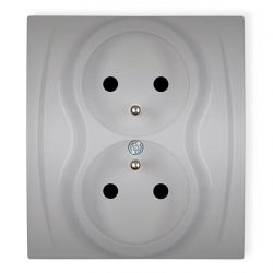 Gniazdo podwójne z uziemieniem 2x2P+Z