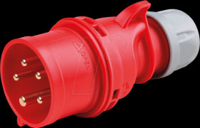 00319 5-pin CEE plug, 400 V, 32 A, red