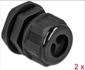 60369 Cable Gland PG16 for round cable with 2 cable entries bk 2 pcs