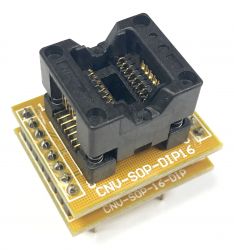 Adapter uniwersalny SOIC16 / SOP16 / SO16 (150mil) --> PDIP16 / DIL16 (600mil) open top ZIF