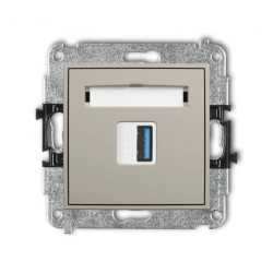 ICON Mechamizm gniazda pojedynczego USB A-A 3.0 taupe 60IGUSB-5