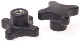 Pokrętło mocujące M8 długość gwintu: 15mm średnica pokrętła 50mm średnica gwintu: 8mm Z czterema ramionami Otwór