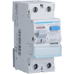Wyłącznik różnicowoprądowy 1P+N 40A 30mA 6kA AC HAGER CDC240J