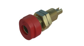 Gniazdo bananowe Żeński Gwint M6, końcówka lutownicza typ Gniazdo bananowe Czerwony 16A Hirschmann Test & Measurement