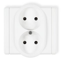 Gniazdo podwójne bez uziemienia 2x2P