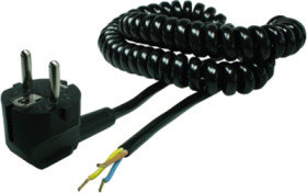 Connection cable, Europe, plug type E + F, angled on open end, H03VVH2-F3G1.0 mm², black, 500 mm, 0L1205744