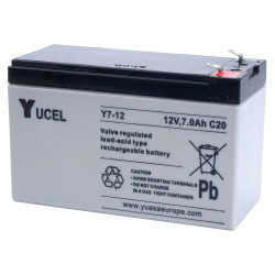Yuasa Yuvolt Yucel Y7-12 Valve Regulated Lead Acid SLA Battery 12V 7.0Ah