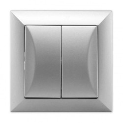 OPAL Wyłącznik łącznik schodowy podwójny srebrny WP-5/2 Op SR