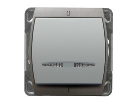 GAZELA Wyłącznik 2-biegunowy podświetlany srebro + tytan ŁP-11JS/m/18/23 OSPEL