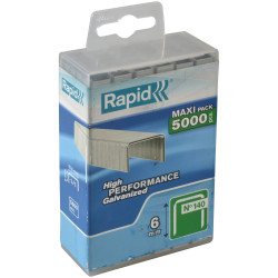 Rapid 40303088 140/6 6mm Galvanised Staples Poly Pack 5000