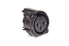 Złącze XLR 3 -pinowe Montaż w obudowie XLR Żeński Czarny